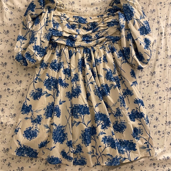 Abercrombie & Fitch Floral Emerson Poplin Puff Sleeve Mini Dress - Picture 2 of 4